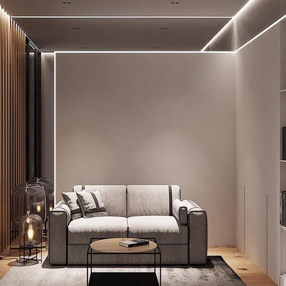 Современный дизайн натяжных потолков в спальне